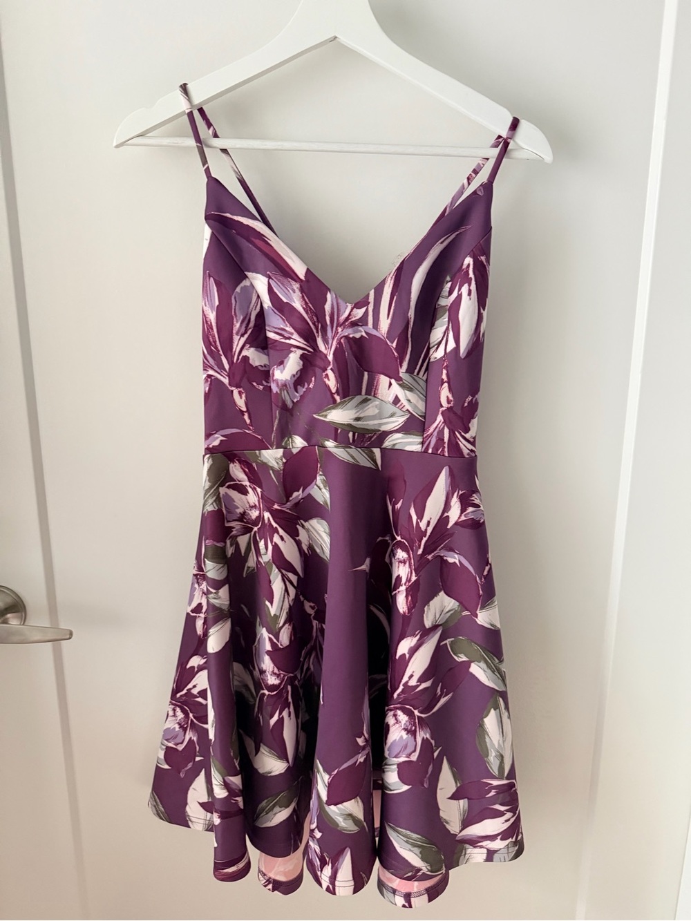 Francesca's Purple Floral Fit & Flare Dress NWT Size S